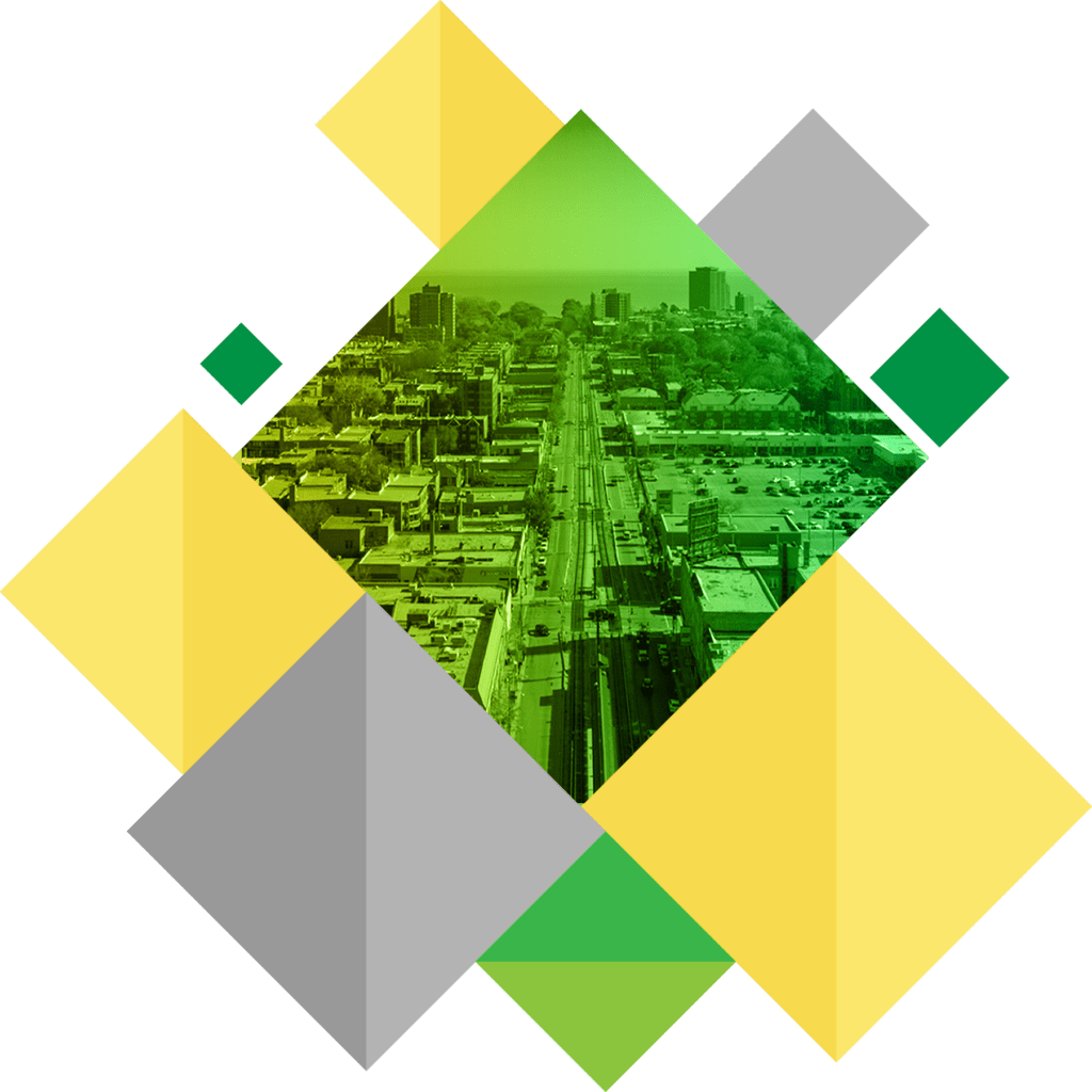 Community development project in South Shore area with cityscape view.