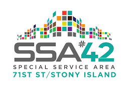 South Shore CDC logo with community map of Stony Island area.